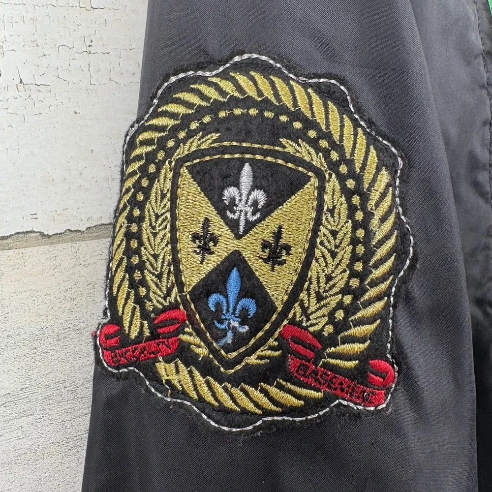 Brooklyn Basement Bomber Jacket Mens 3XL Black Dual Gold Zip Utility Streetwear